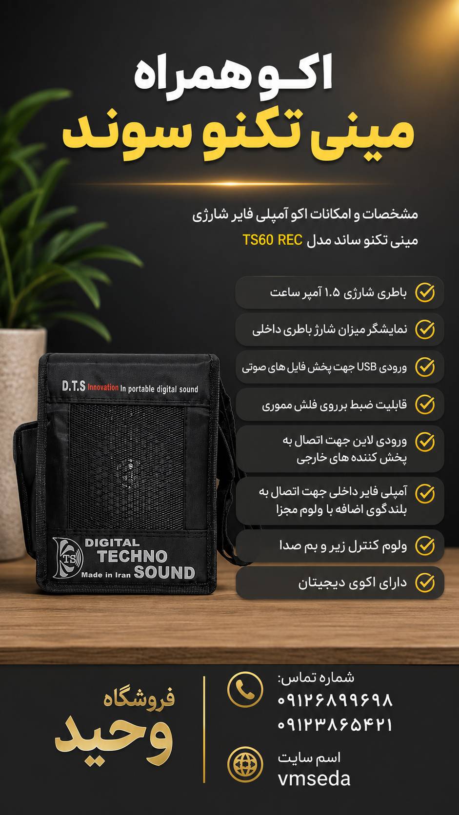 اکو همراه تکنوسوند TS60 rec - مینی اکو Technosound TS60 rec